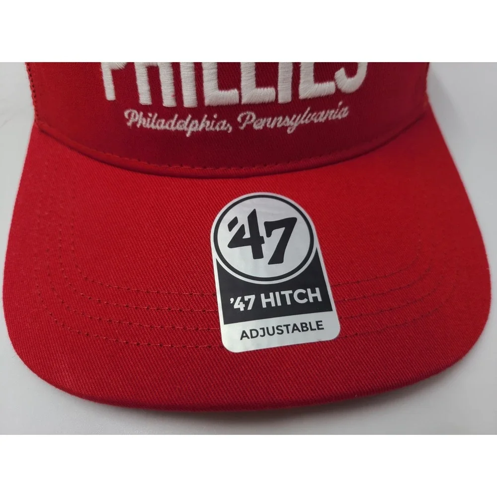 Philadelphia Phillies 47 Brand‎ Hitch Mesh Trucker Snapback Hat Cap Men MLB Red